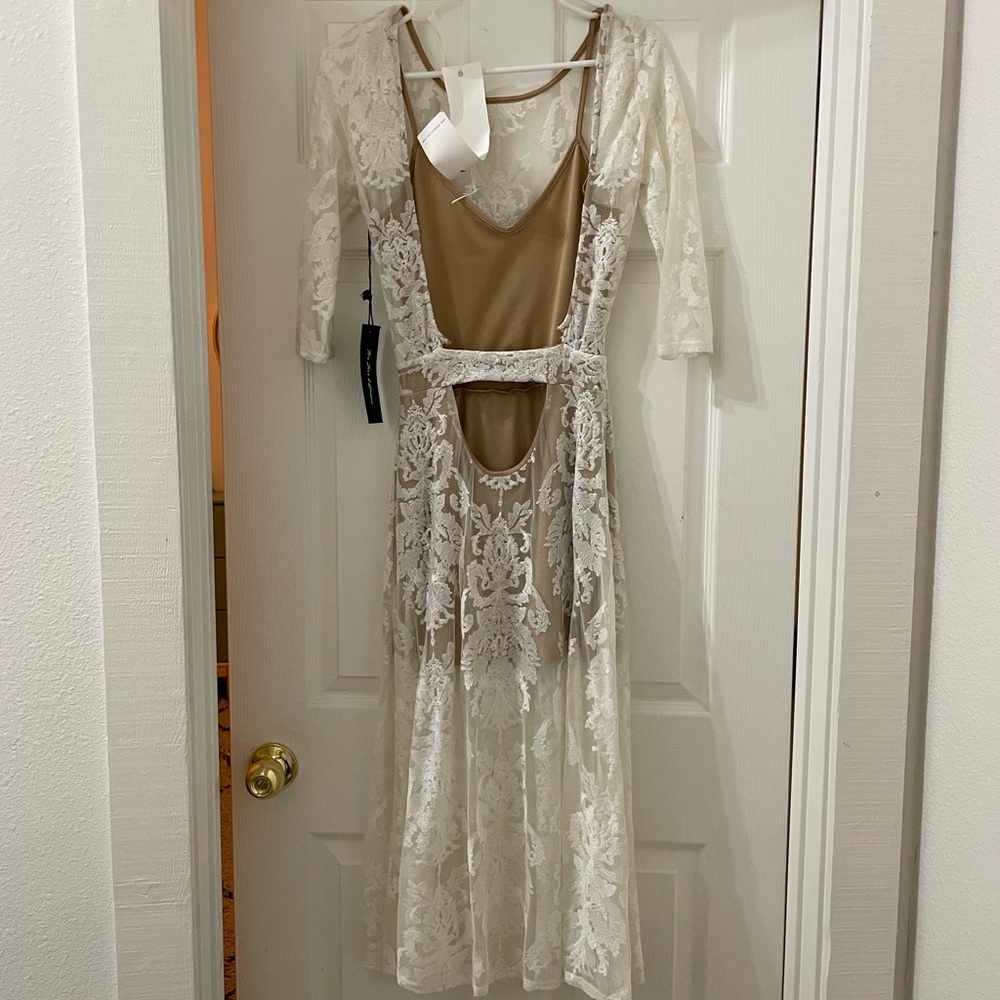 For Love and Lemons white midi dress (new) (xs)